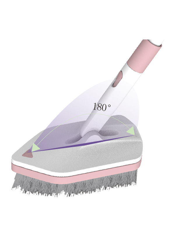 교체 가능한 브러시 헤드가 있는 D4 용해성 바닥 스크럽 브러시