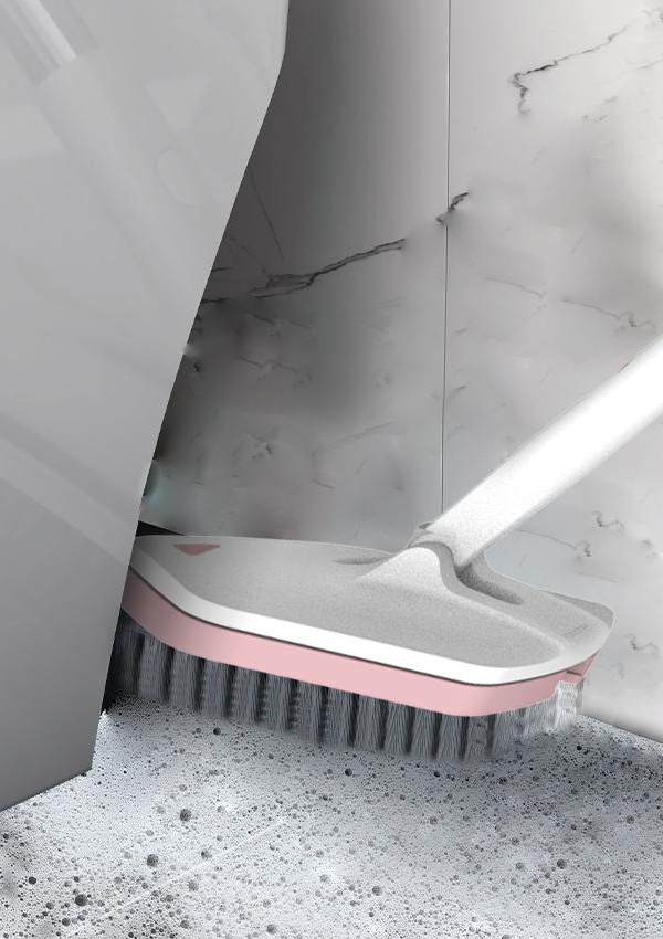 교체 가능한 브러시 헤드가 있는 D4 용해성 바닥 스크럽 브러시