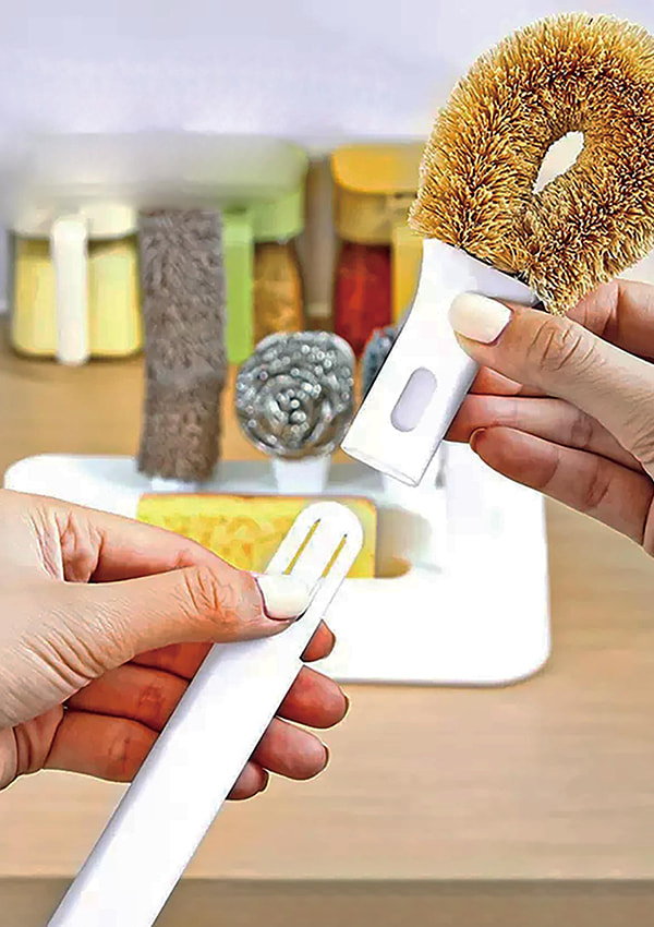 보관 홀더가 있는 P17 병 브러시 세트